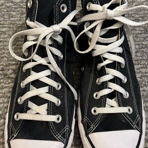 Converse Black and White Canvas High-Top Sneakers
